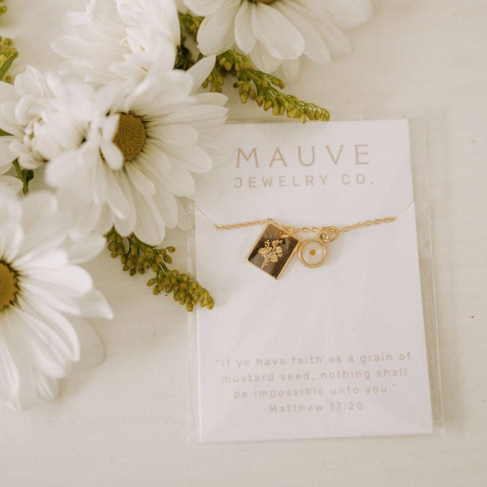 Meadow Necklace with Mustard Seed