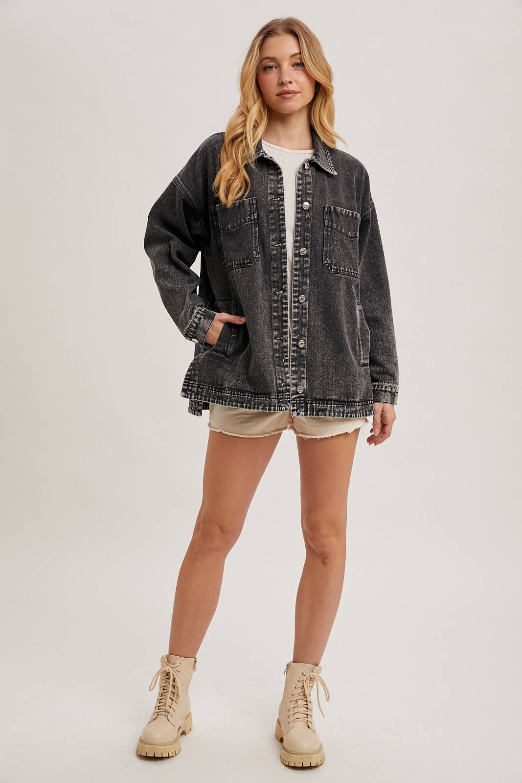 GEMMA BUTTON DOWN DENIM JACKET