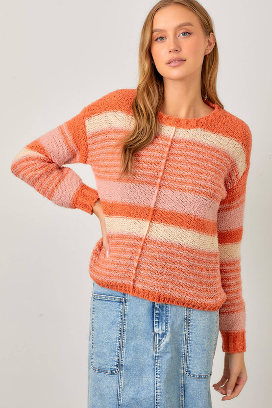 HALEE MIXED STRIPE SWEATER