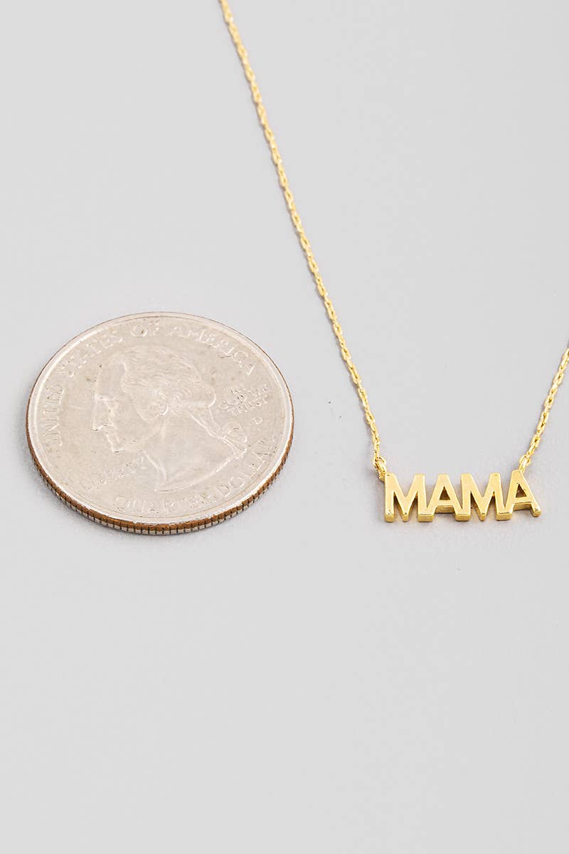 Mama Print Charm Necklace