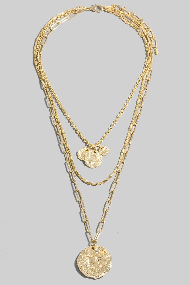 Coin Charms Mixed Toggle Chain Necklace