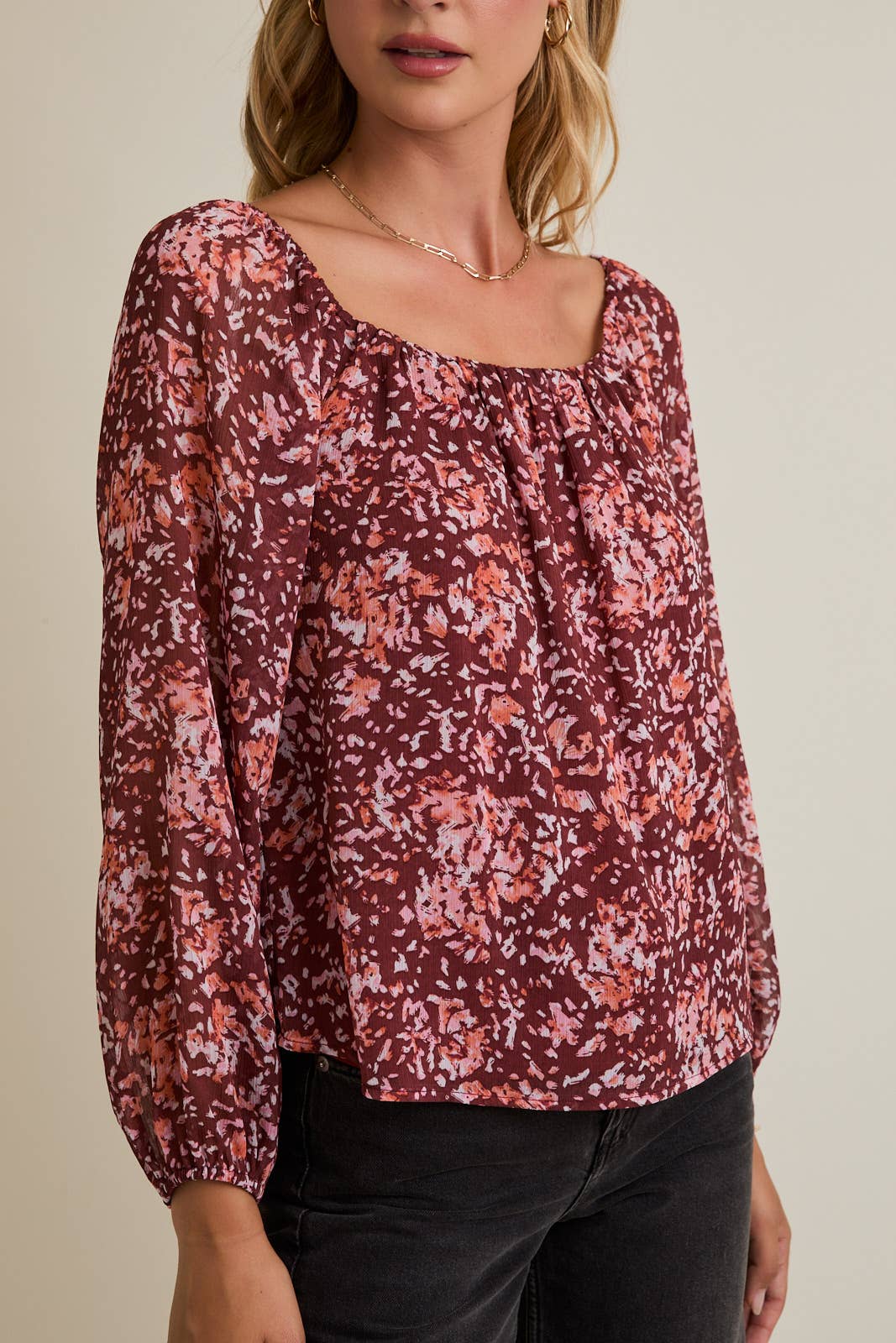 GIGI FLORAL SHIFT BLOUSE