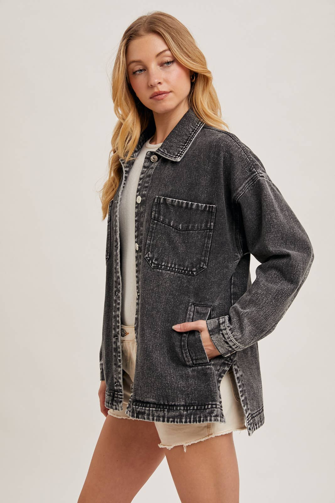 GEMMA BUTTON DOWN DENIM JACKET