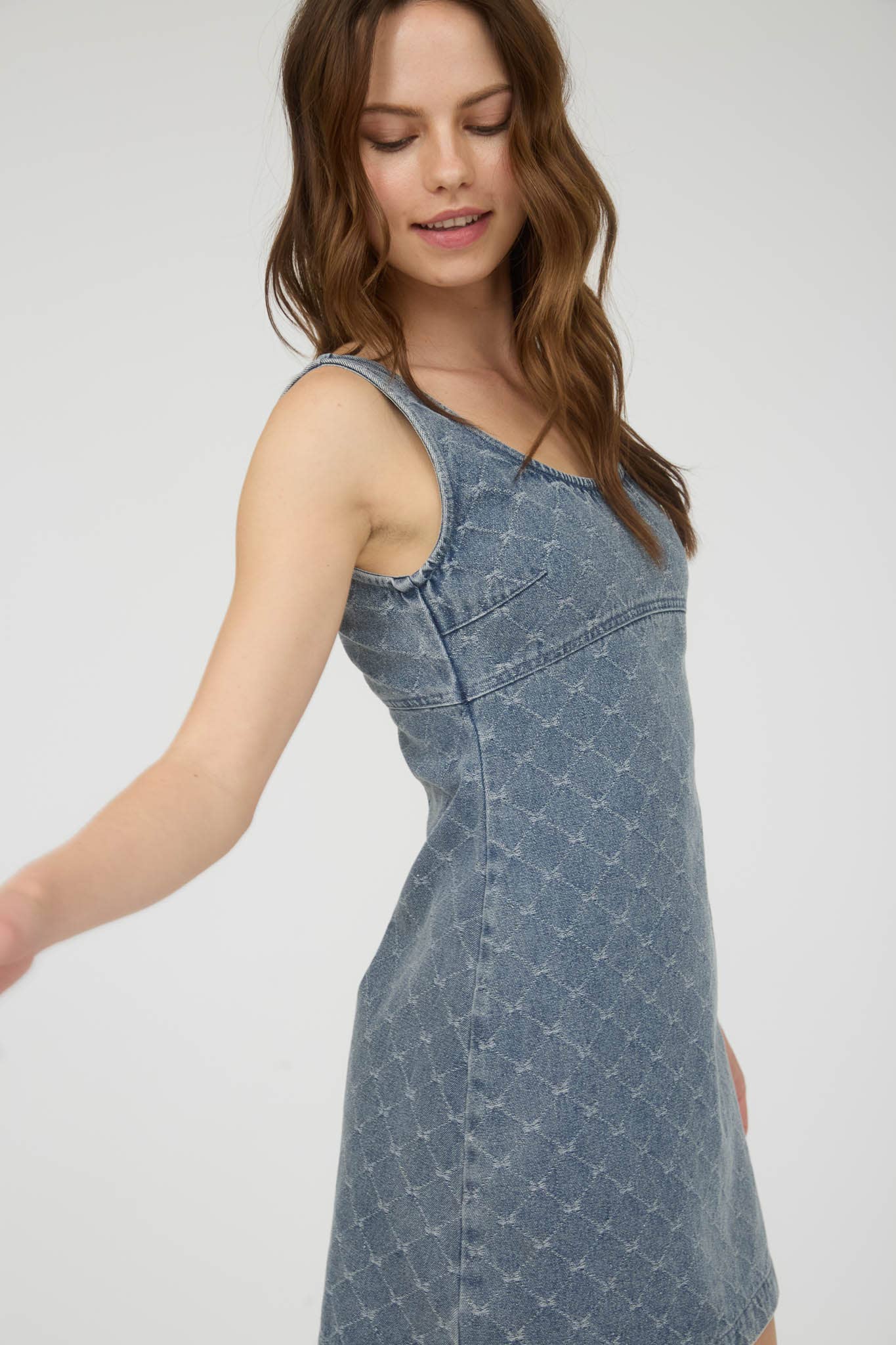 CHARLOTTE BOW DETAIL DENIM MINI