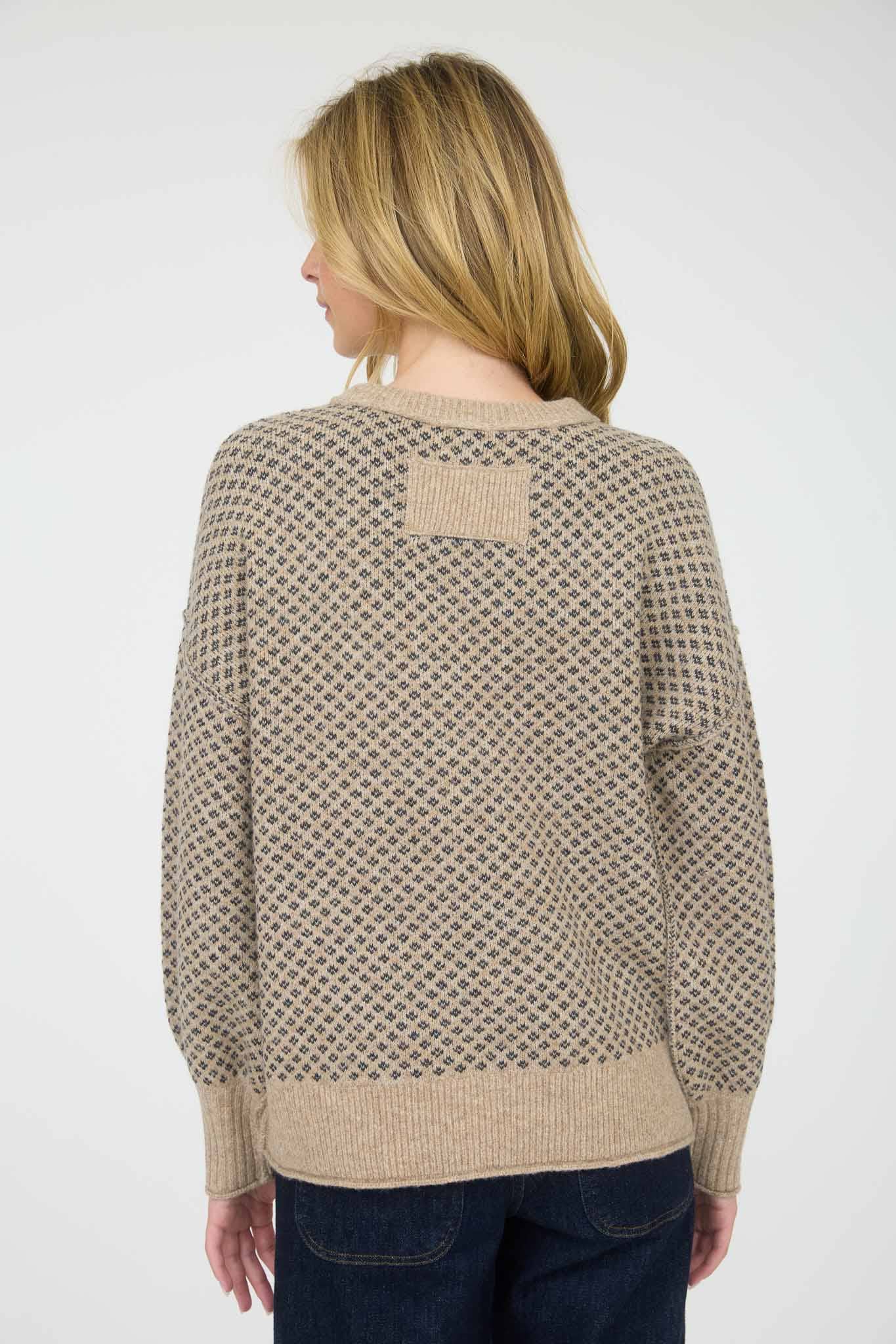 JACQUARD CREW KNIT SWEATER