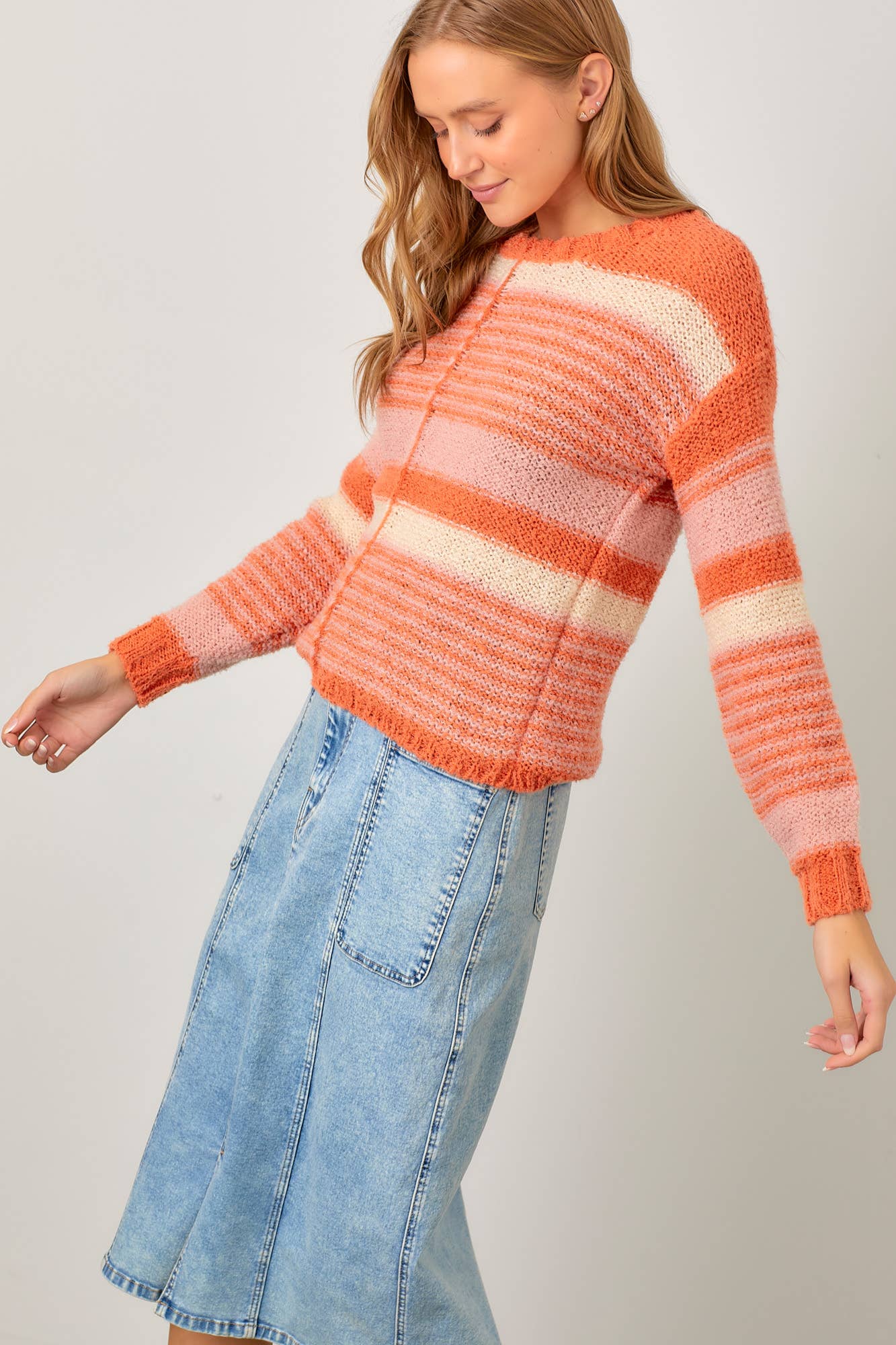 HALEE MIXED STRIPE SWEATER