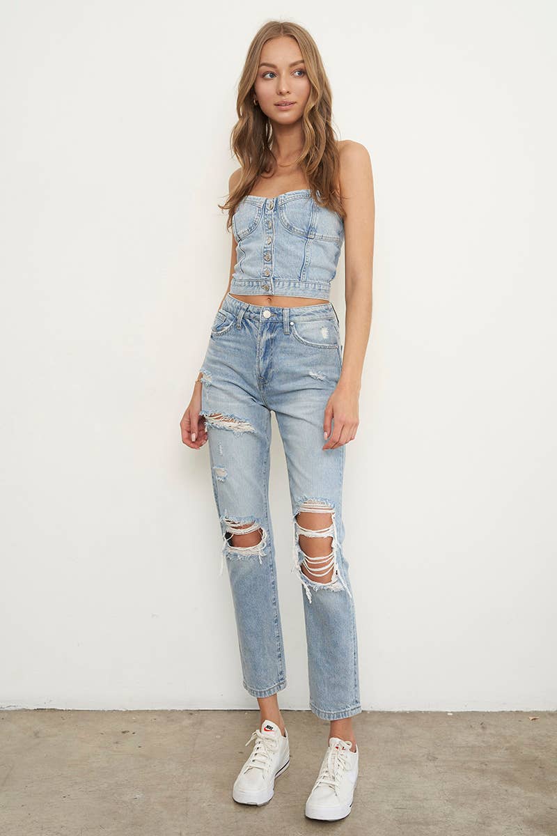 TRIN RIPPED IG GIRLFRIEND JEANS