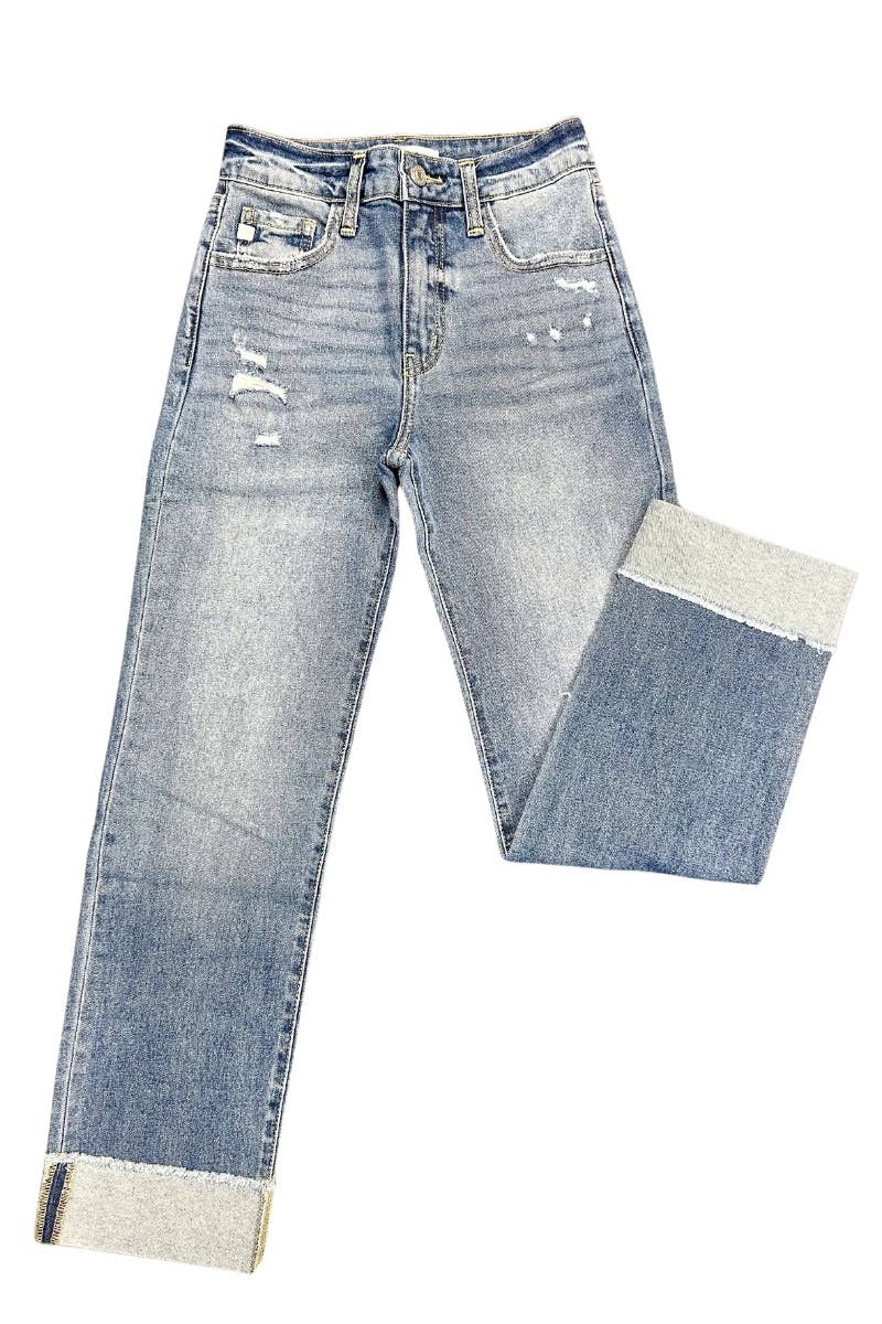 YOUTH HIGH RISE STRAIGHT JEANS