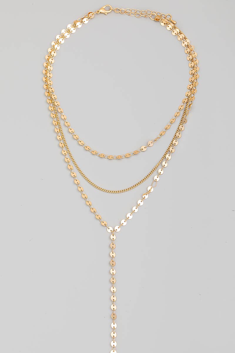 Layered Chain Y Necklace: G