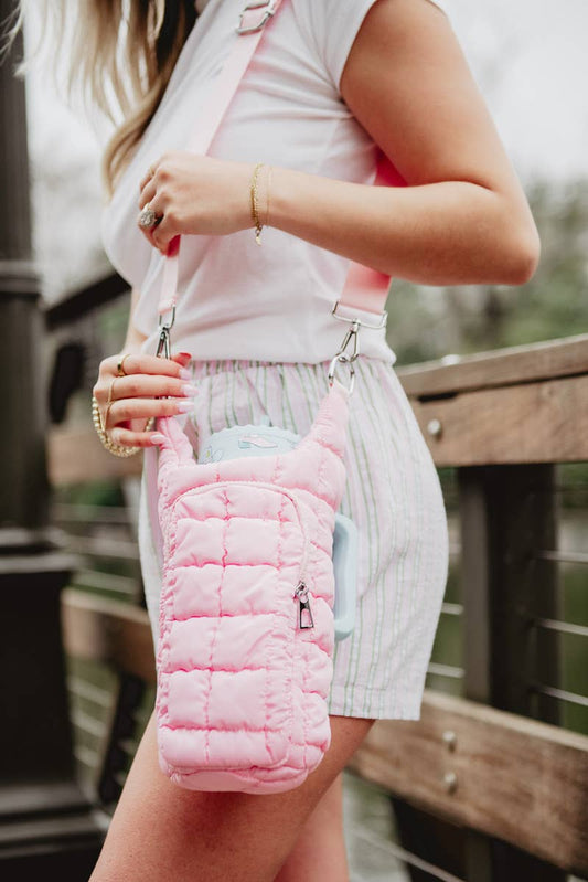 LIGHT PINK WATER BOTTLE HOLDER