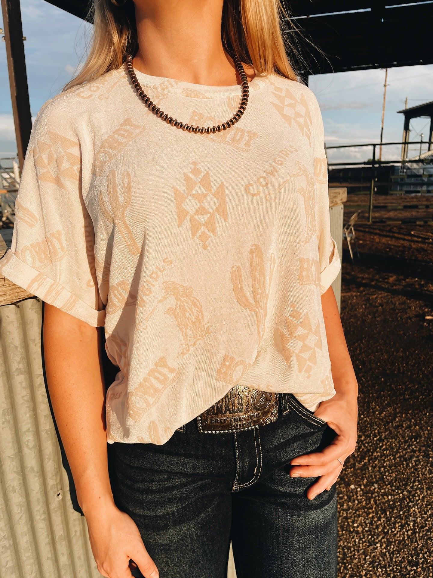 HOWDY HOWDY MESH BLOUSE