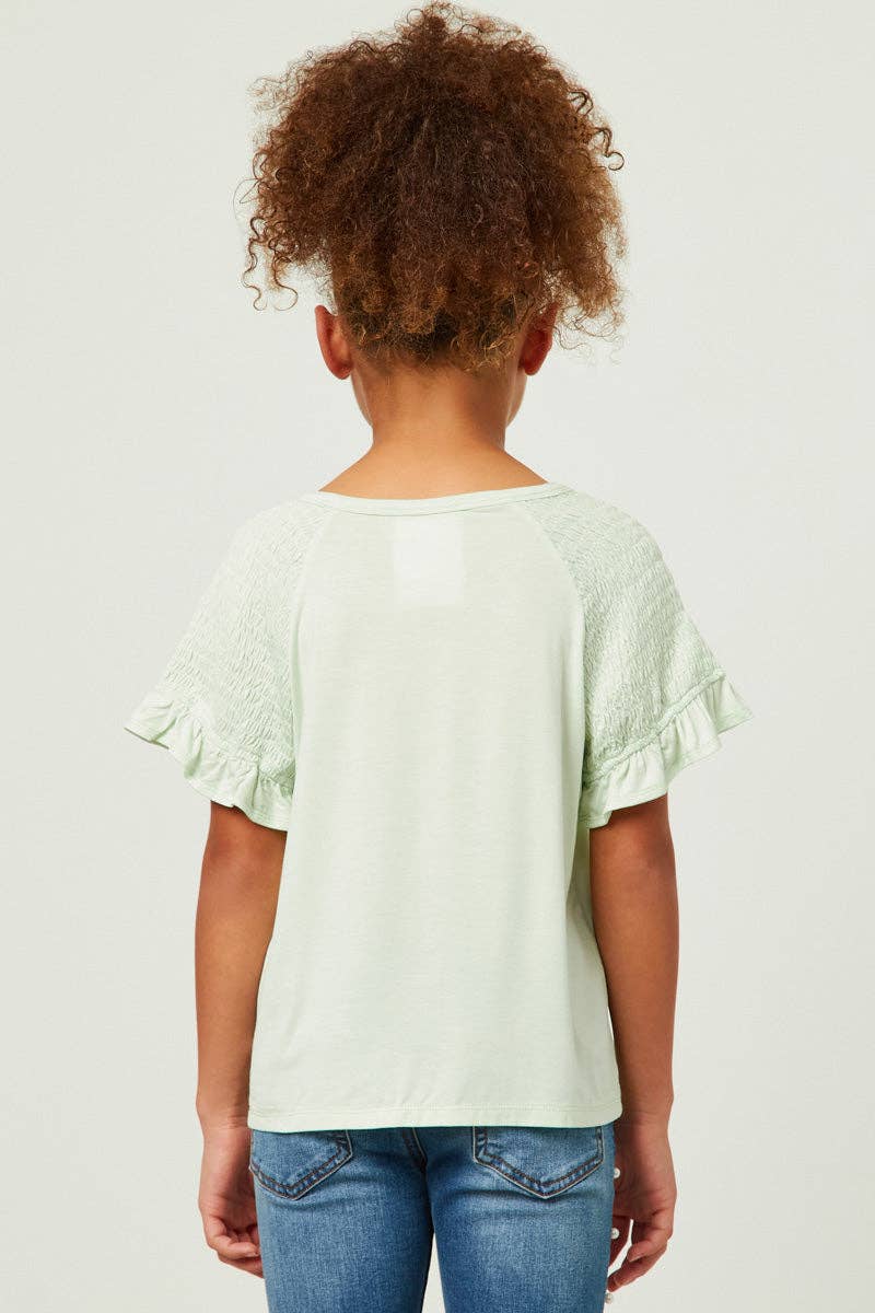 Girls Ruffle Sleeve Top