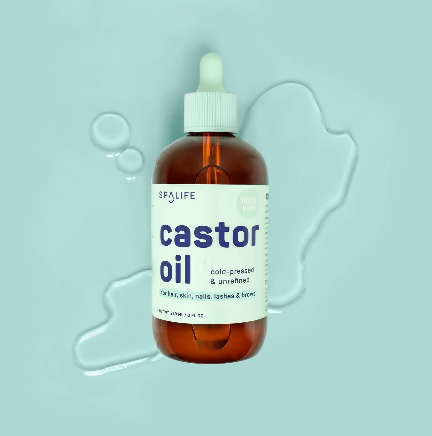 Castor Oil 100% Pure For Hair Skin Lashes