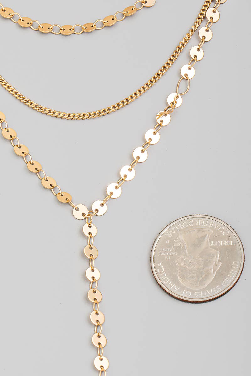 Layered Chain Y Necklace: G