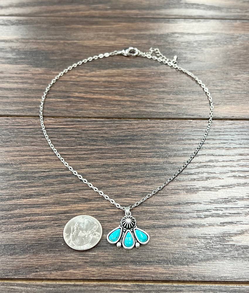 3 DROP TURQUOISE NECKLACE