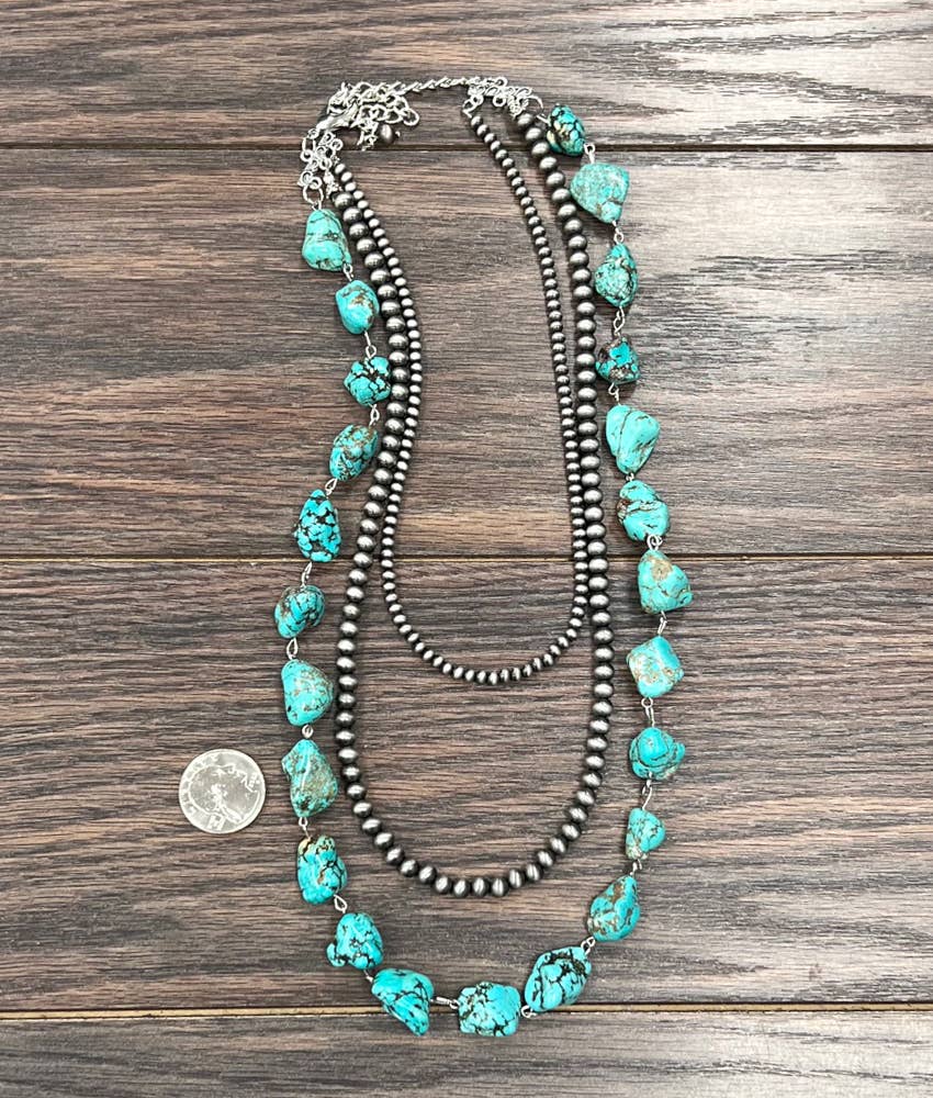 Handmade Navajo Bead Turquoise Necklace