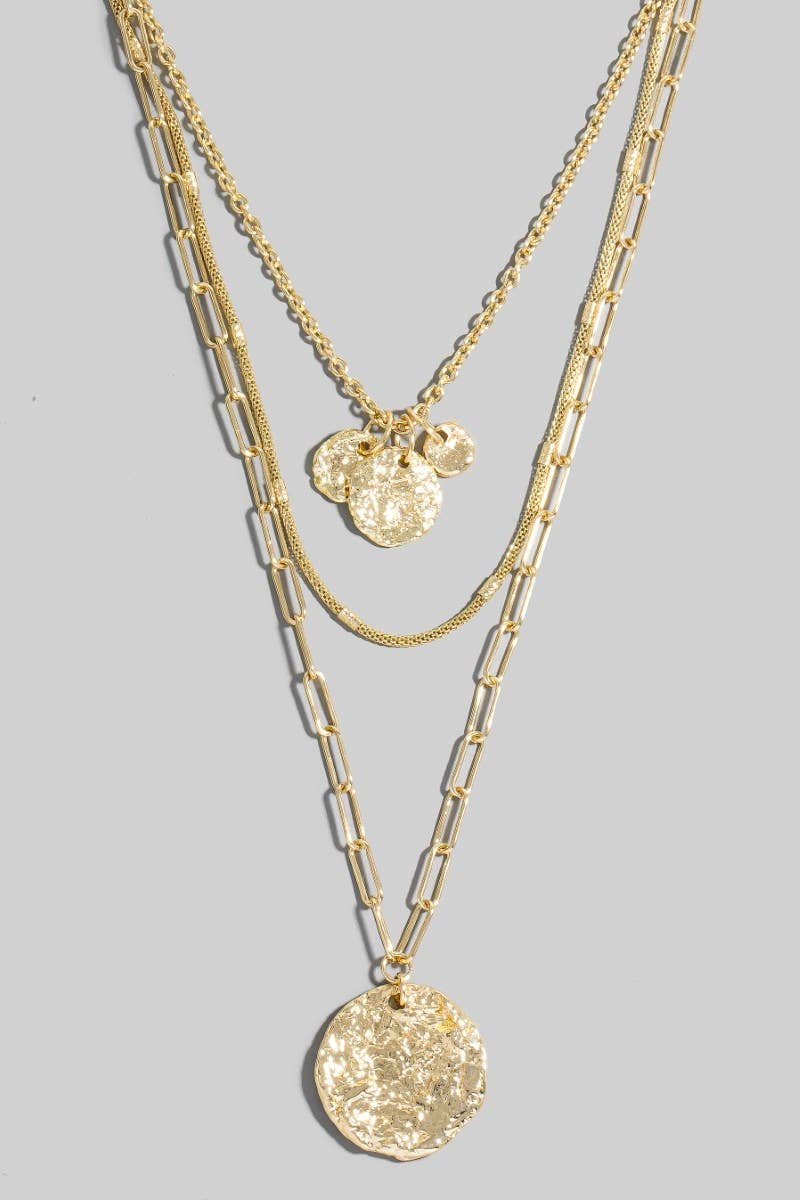 Coin Charms Mixed Toggle Chain Necklace