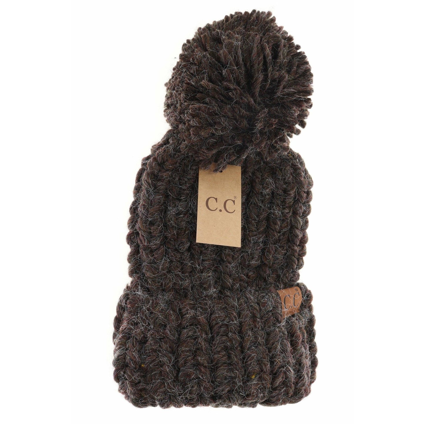 Chunky Knit Yarn Pom C.C Beanie