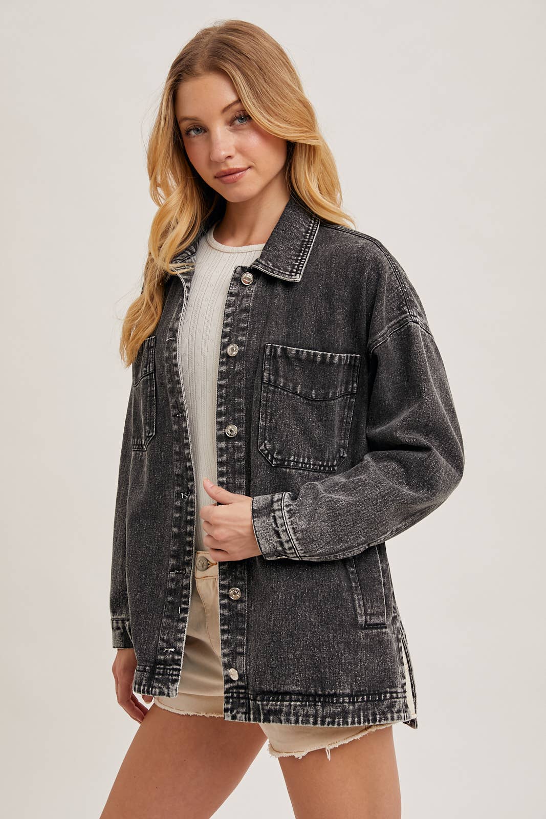 GEMMA BUTTON DOWN DENIM JACKET