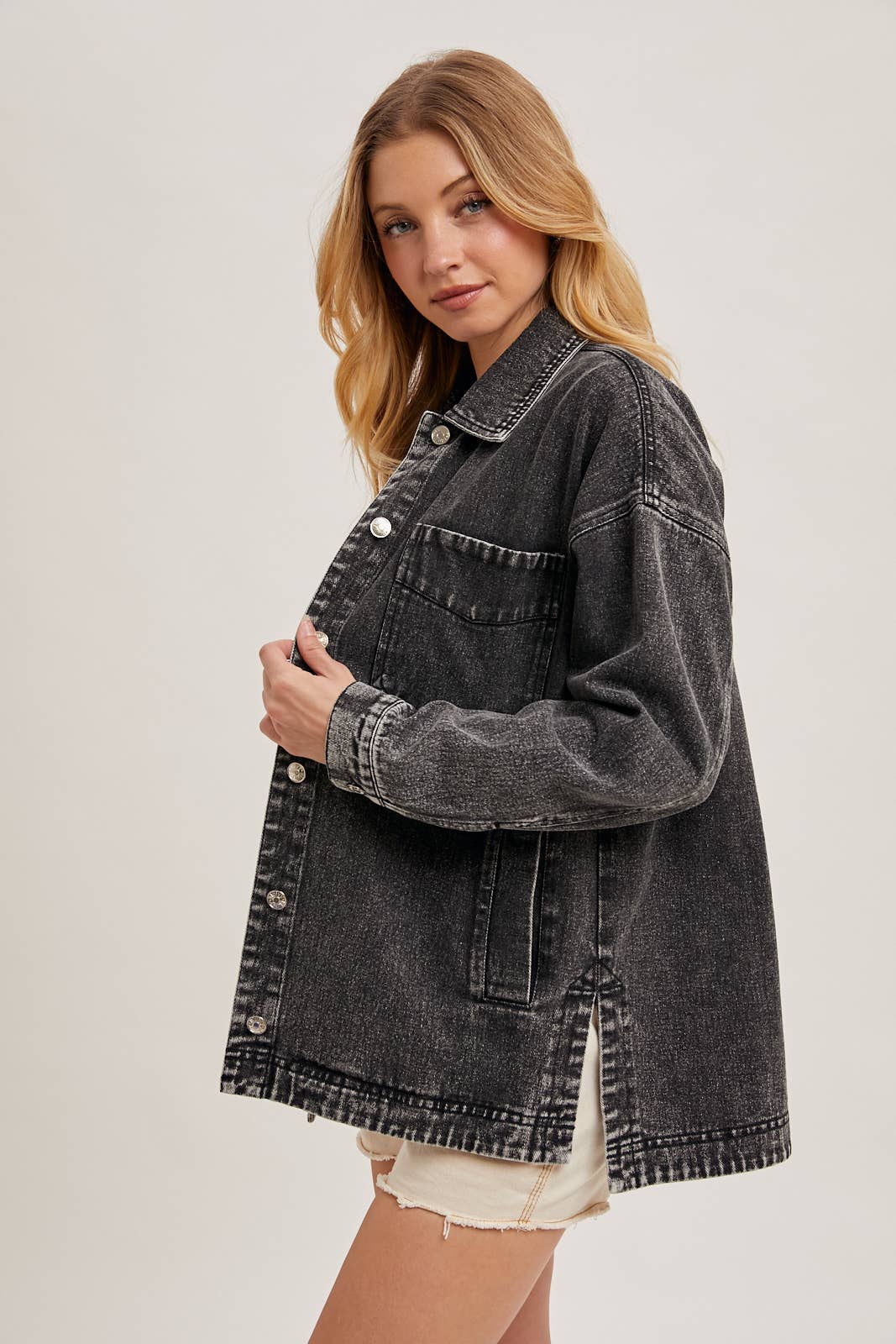 GEMMA BUTTON DOWN DENIM JACKET