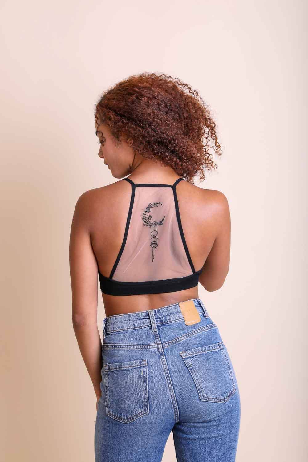 STARGAZER TATTOO BRALETTE/BLACK
