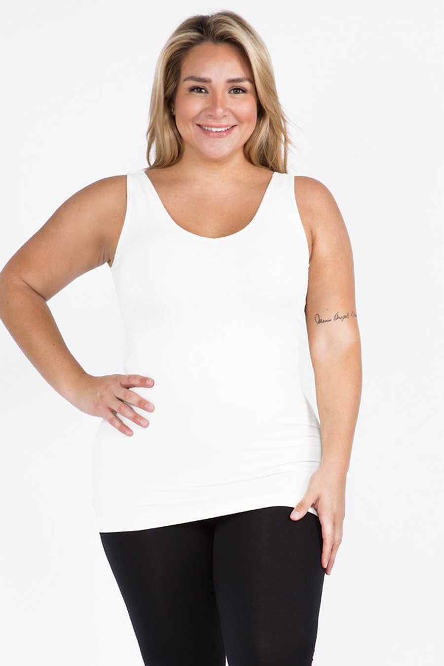 PLUS REVERSIBLE V OUR U NECKLINE TANK