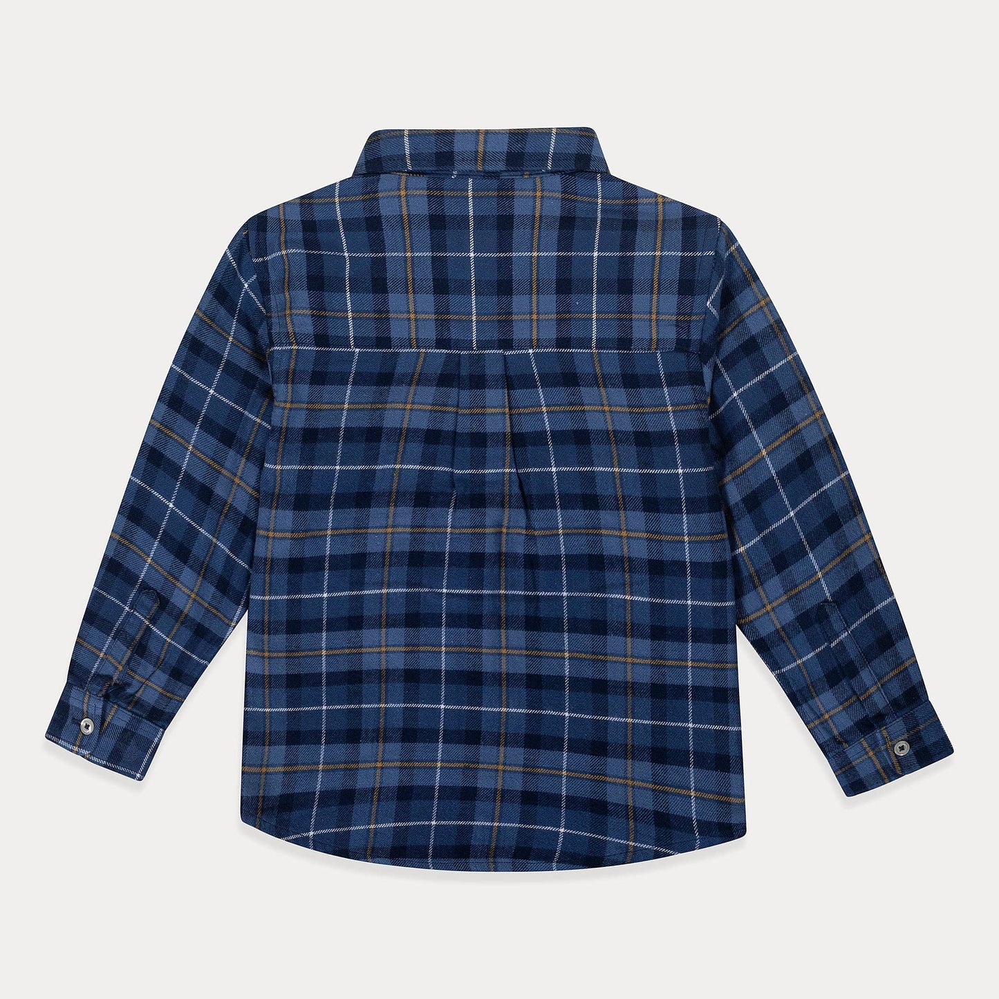 Plaid Boy Dress Shirt: Navy