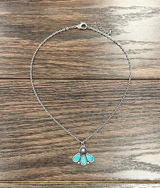 3 DROP TURQUOISE NECKLACE