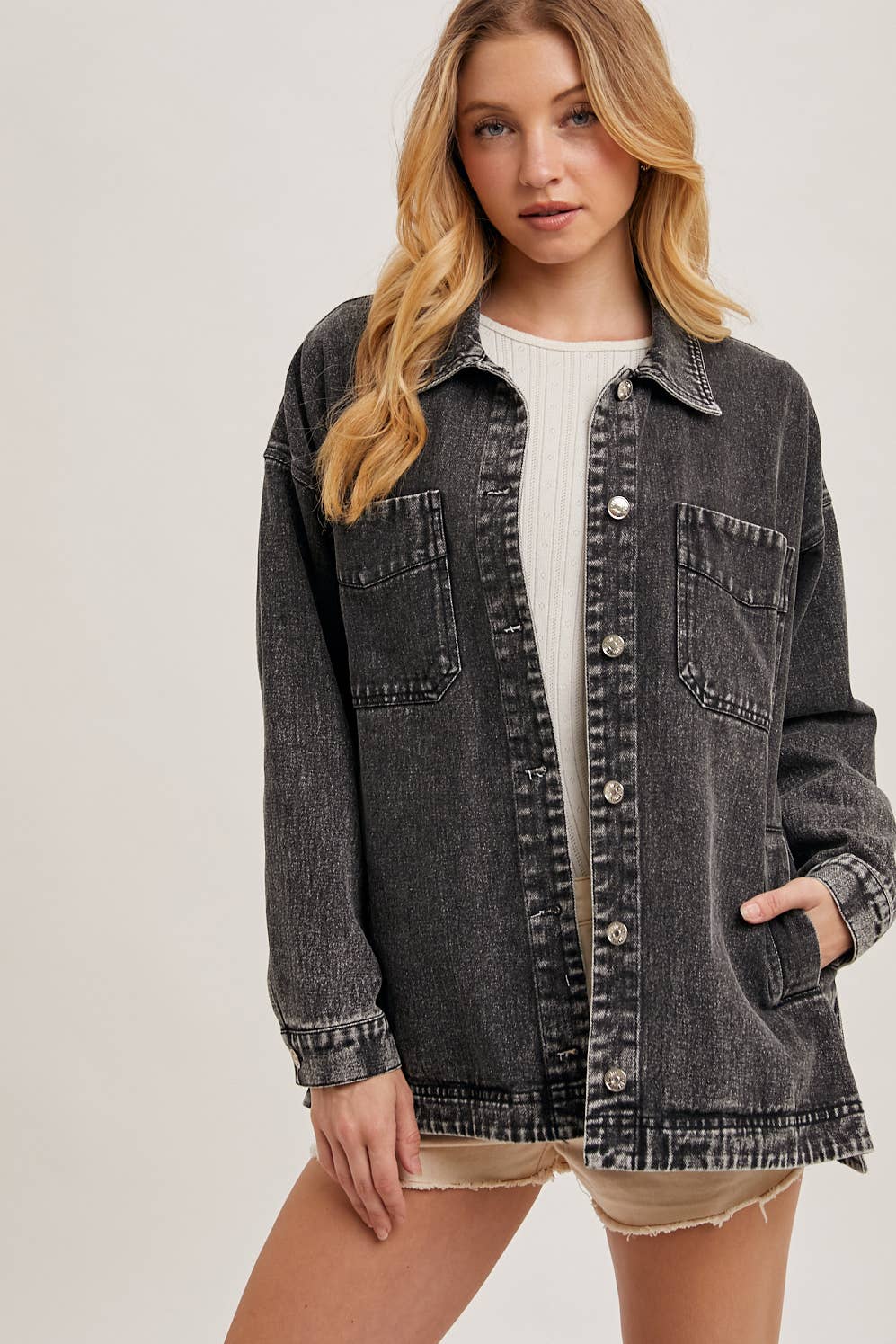 GEMMA BUTTON DOWN DENIM JACKET