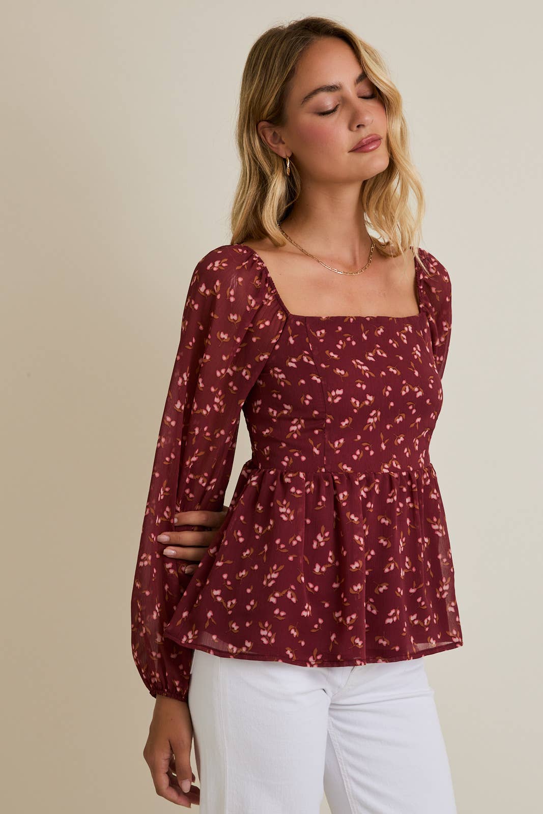 MARISSA SQUARE NECK BLOUSE