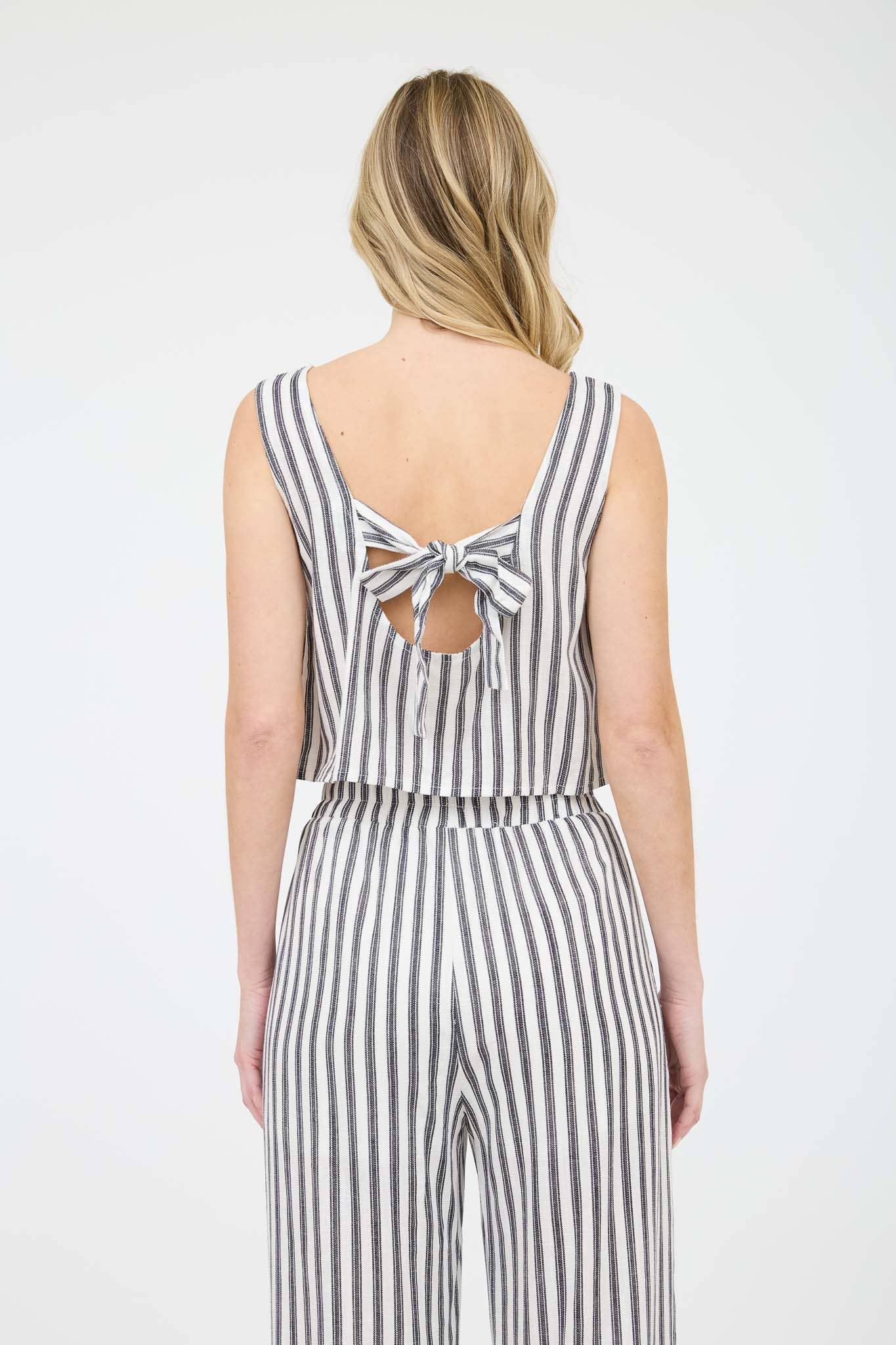 GIDGETT STRIPED LINEN TOP