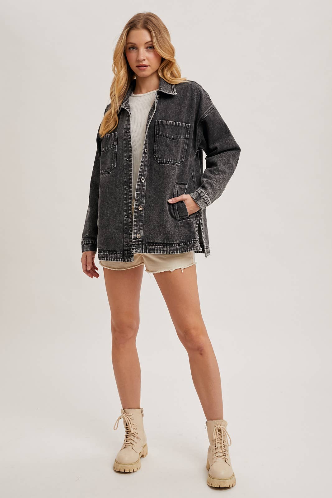 GEMMA BUTTON DOWN DENIM JACKET