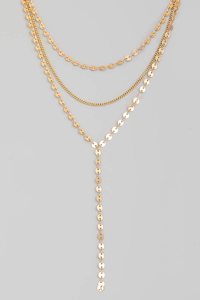 Layered Chain Y Necklace: G