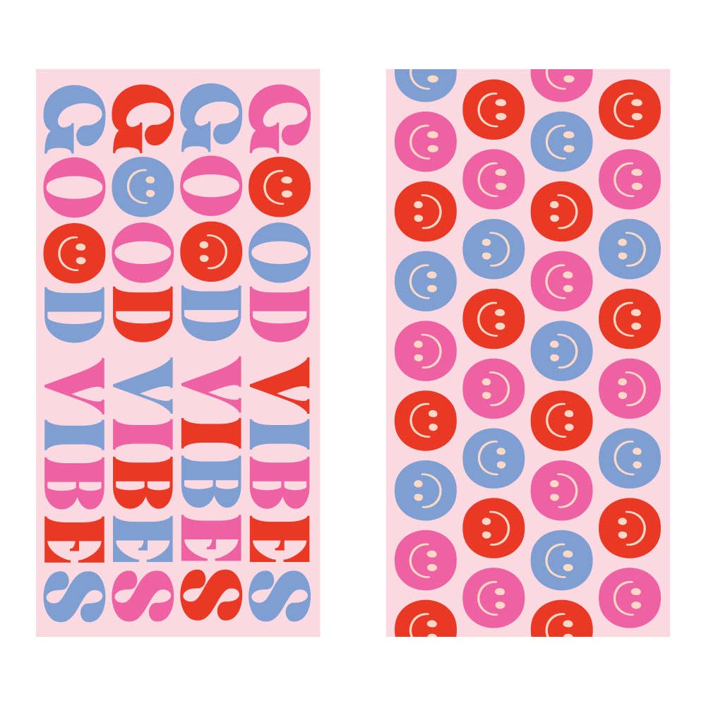 HAPPY GOOOD VIBES BEACH TOWEL