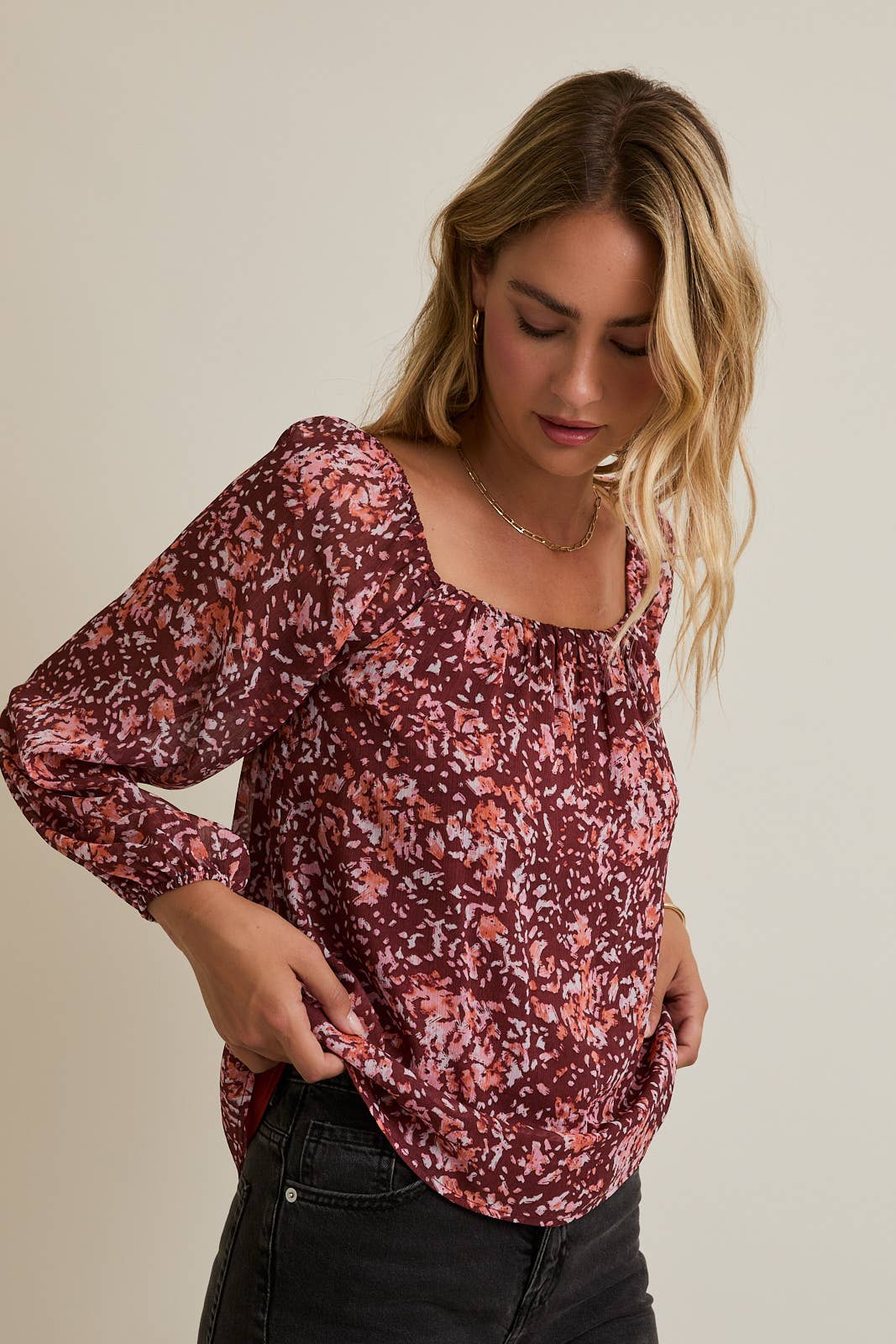 GIGI FLORAL SHIFT BLOUSE