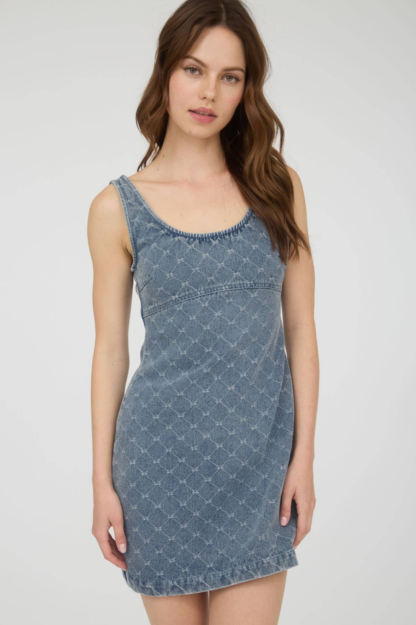 CHARLOTTE BOW DETAIL DENIM MINI