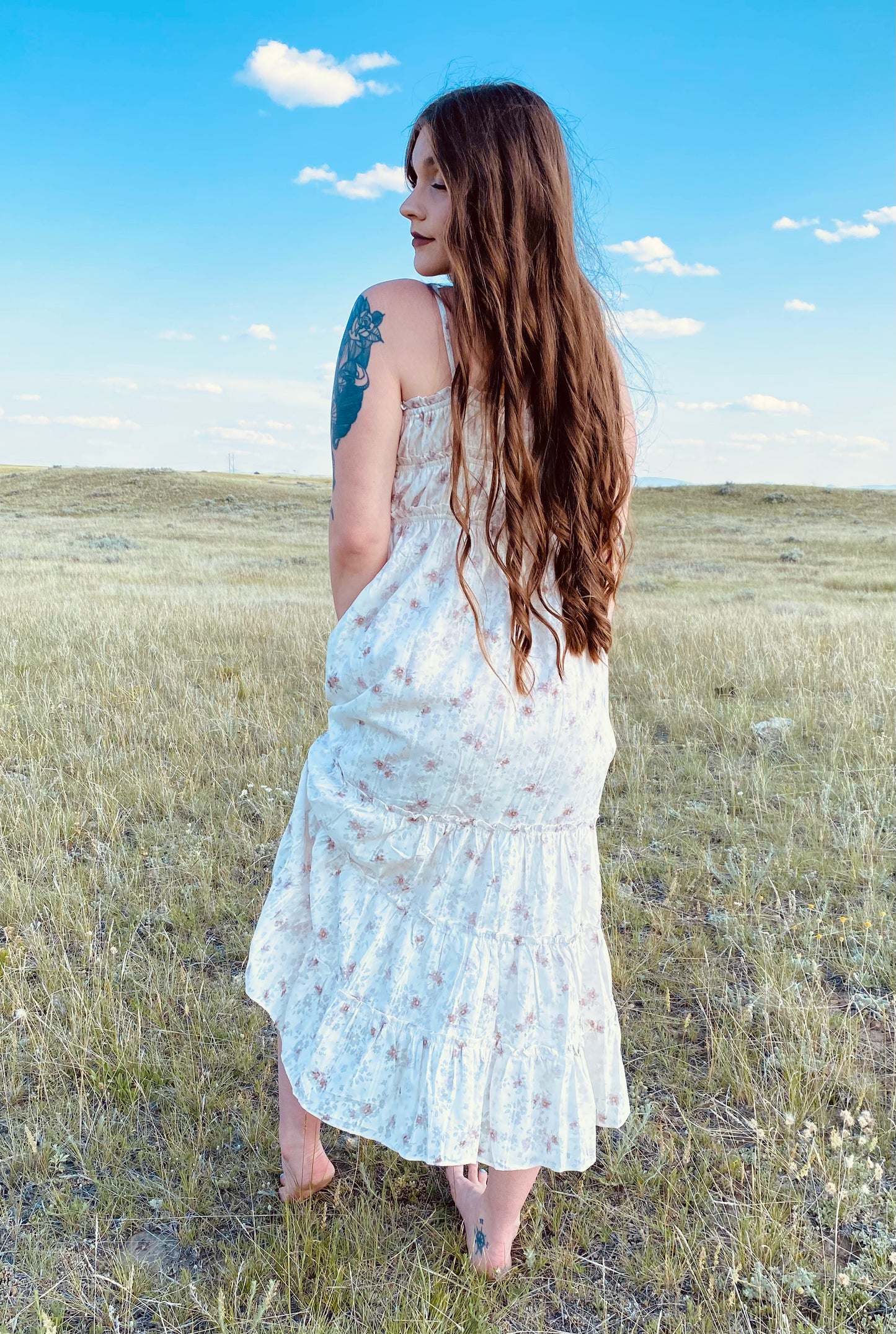 IVORY MAUVE FL DRESS