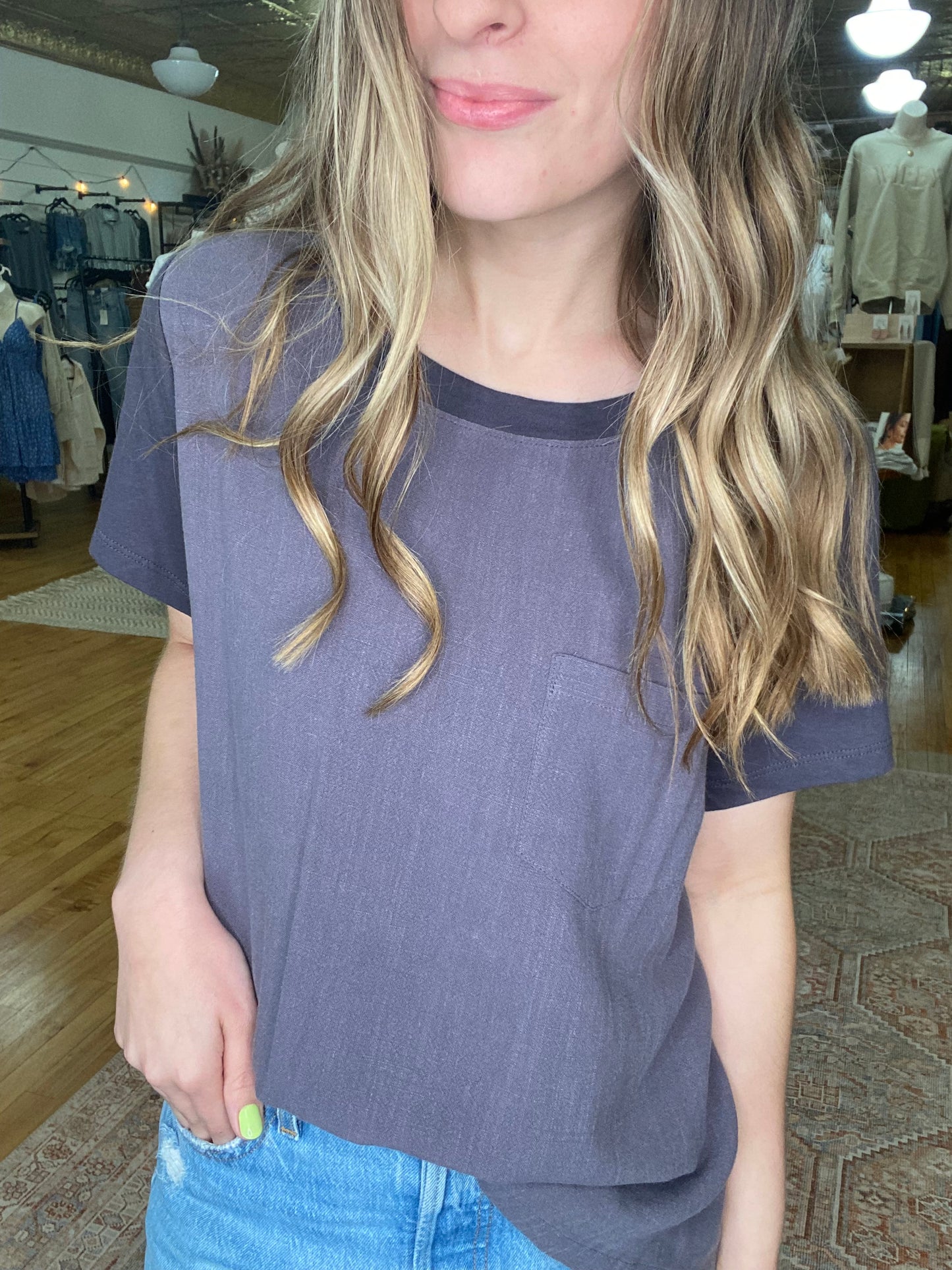 Dana Point Washed Round Neck Top
