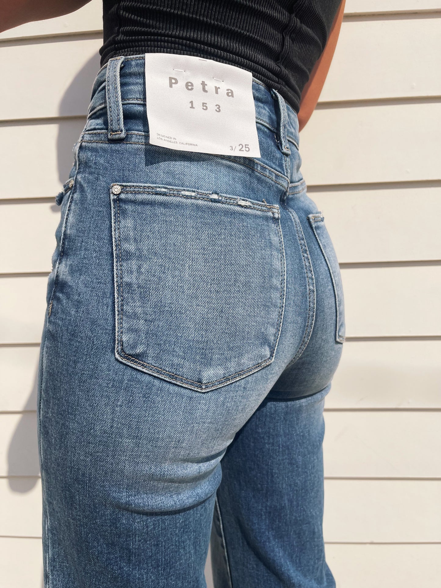 HIGH RISE STRETCH STRAIGHT W/ CUFFED HEM