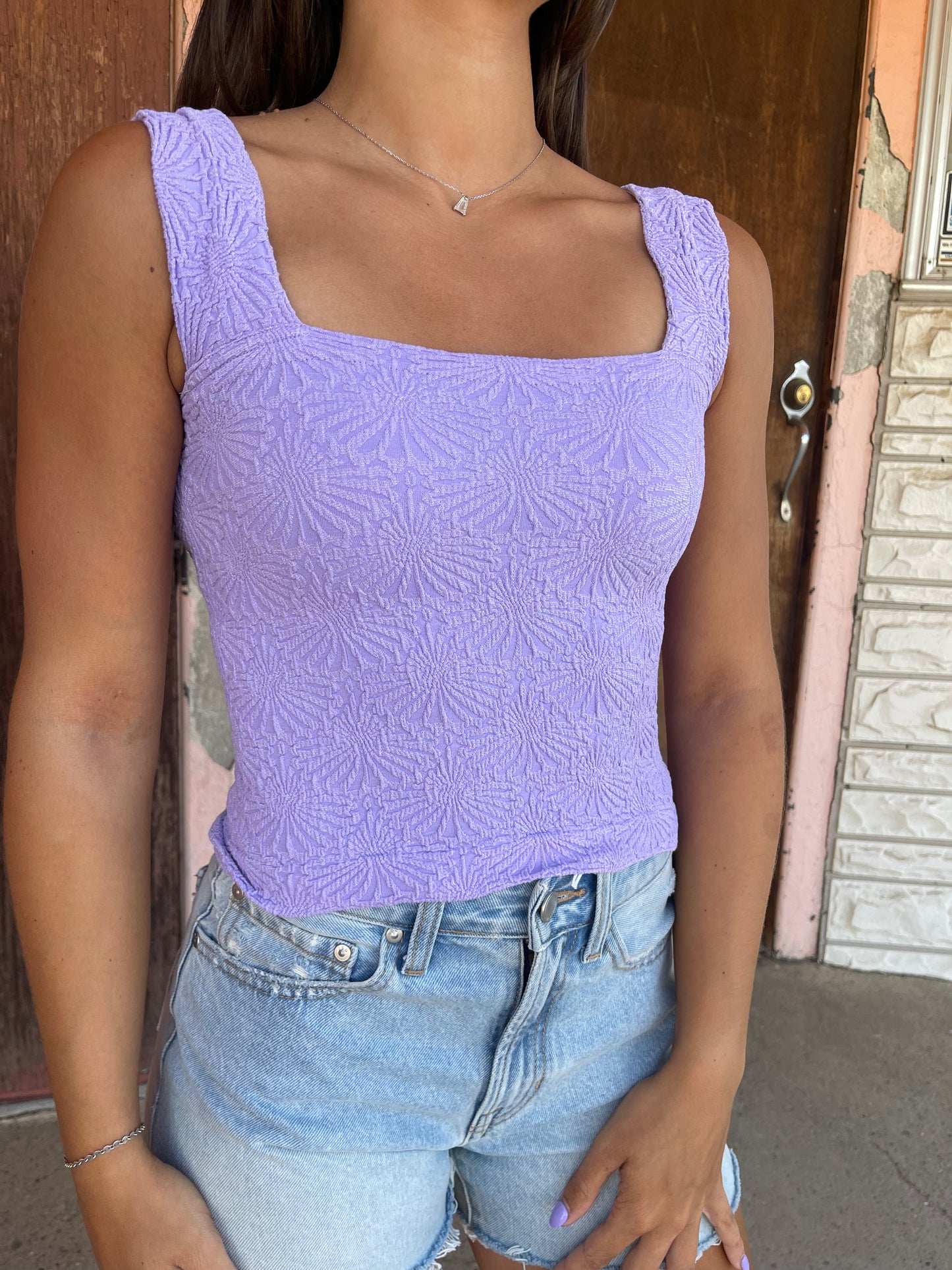 Knit Modal Nylon Spandex Seamless Jacquard Tank