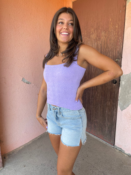 Knit Modal Nylon Spandex Seamless Jacquard Tank