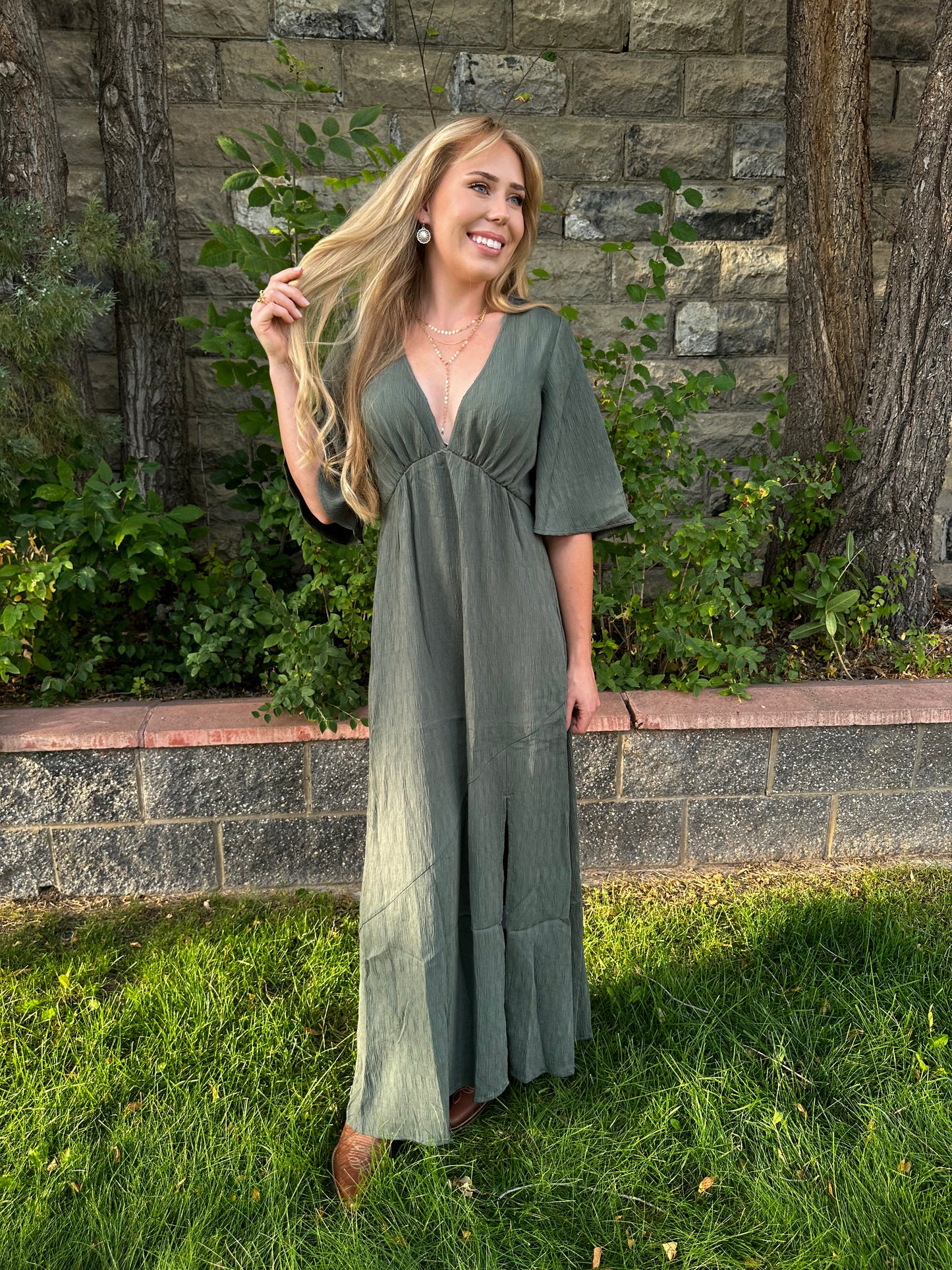 JULIANA OLIVE DRESS