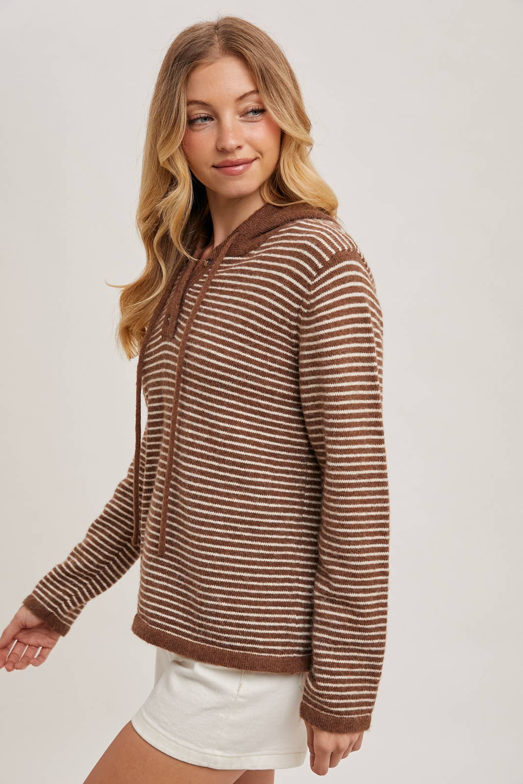 HENLEY BLACK AND WHITE STRIPED HOODIE