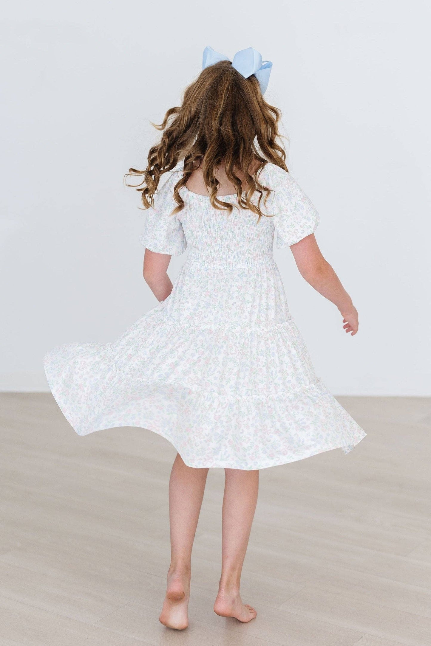 FLORAL BOW RUFFLE DRESS