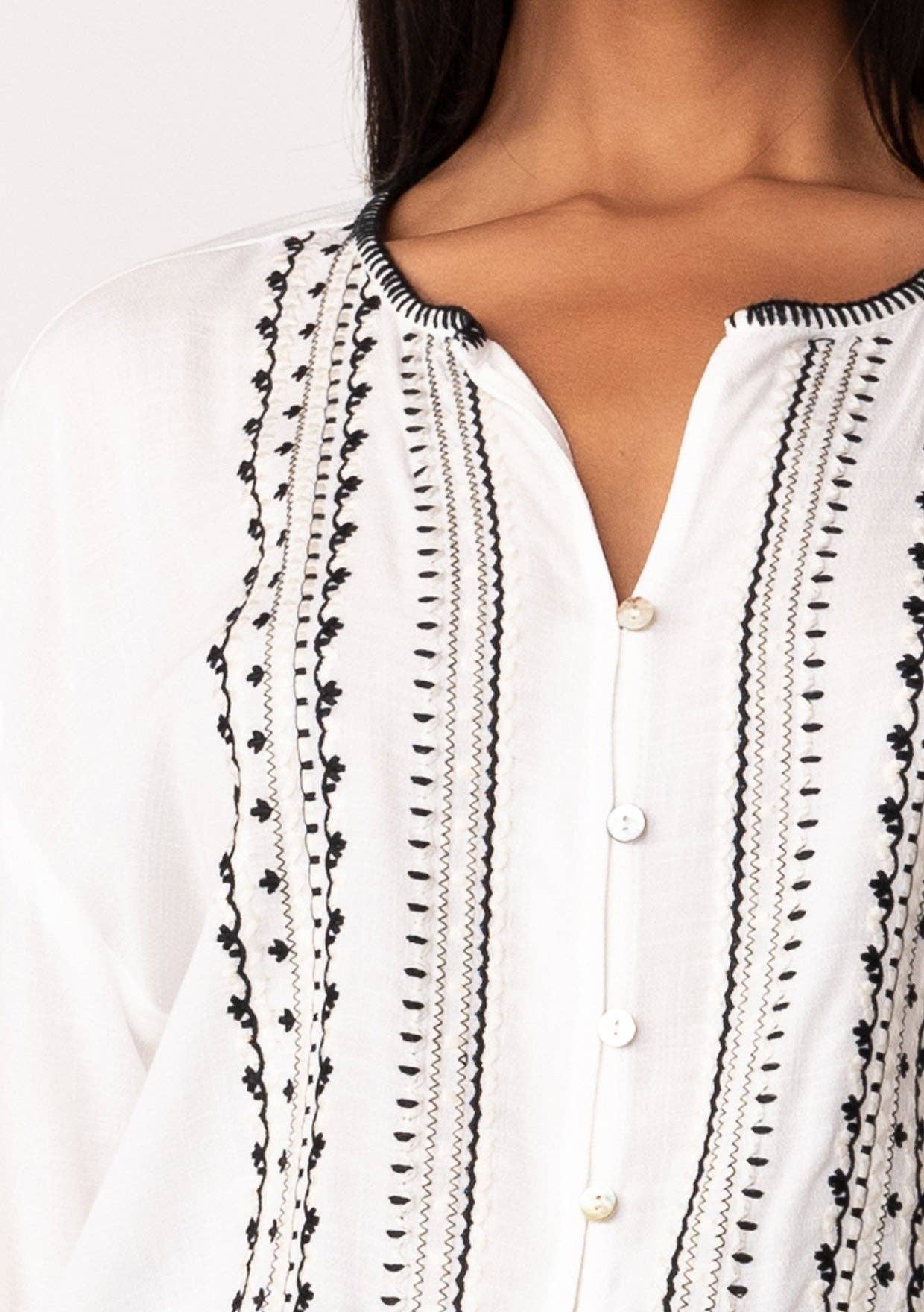 MILA BOHO BUTTON DOWN