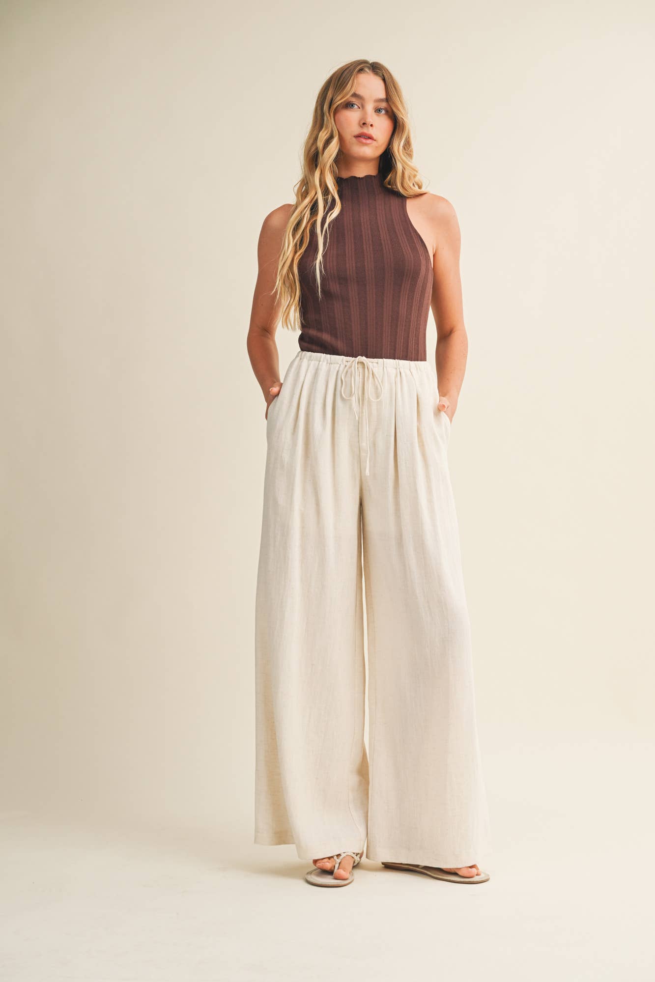 CREAM LINEN PANTS