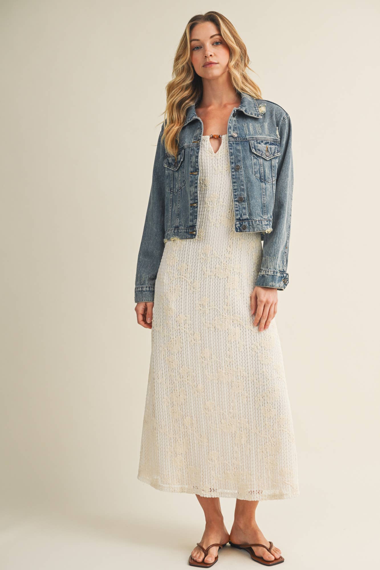 ROSIE DISTRESSED DENIM JACKET