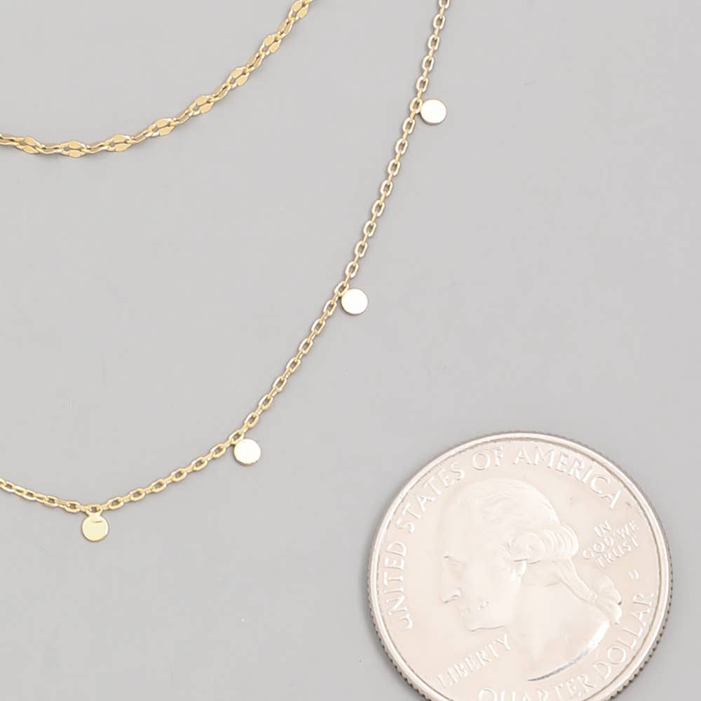 Dainty Layered Coin Choker Necklace: S