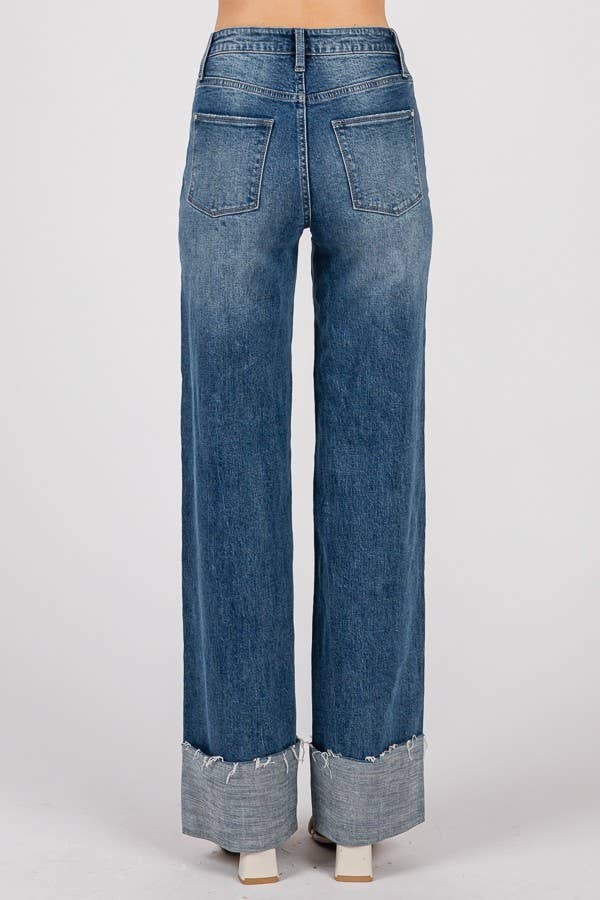 RINNA HR STRAIGHT CUFFED HEM JEANS