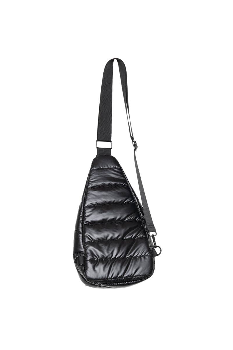 BLACK METALLIC CROSSBODY